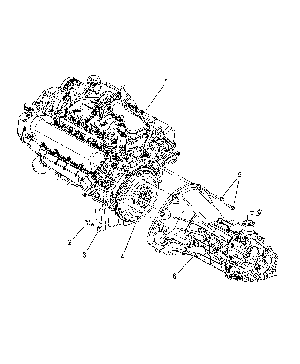 2005 Dodge Dakota Transmission Mounting of Manual Transmission