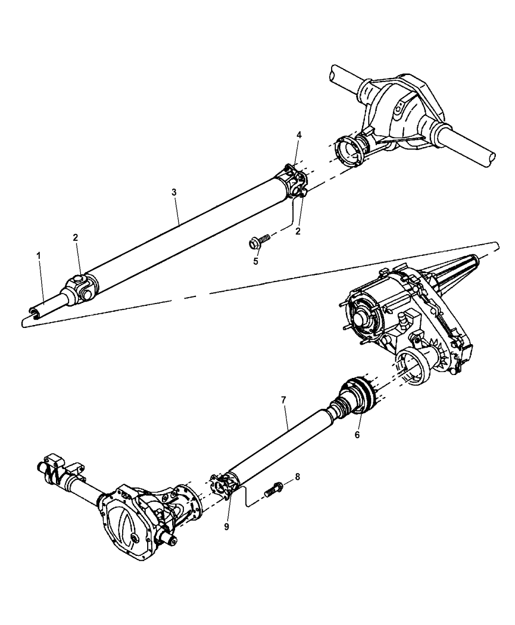 2004 Dodge Dakota Propeller Shaft - Front & Rear