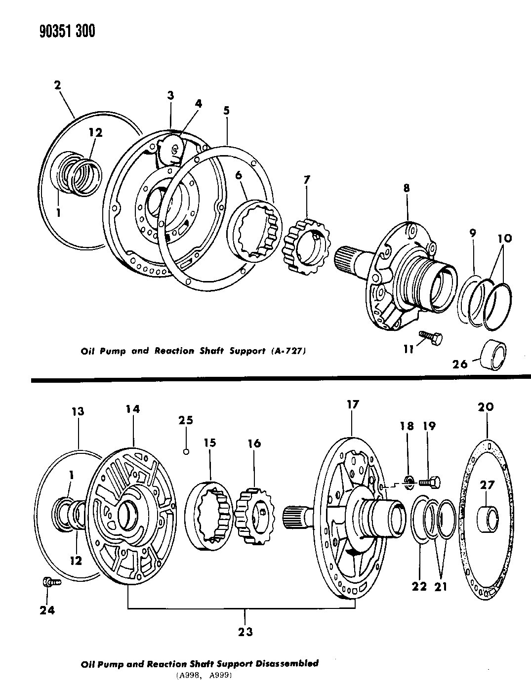 4728912AB - Genuine Mopar PUMP-NON LOCK UP A727/A518