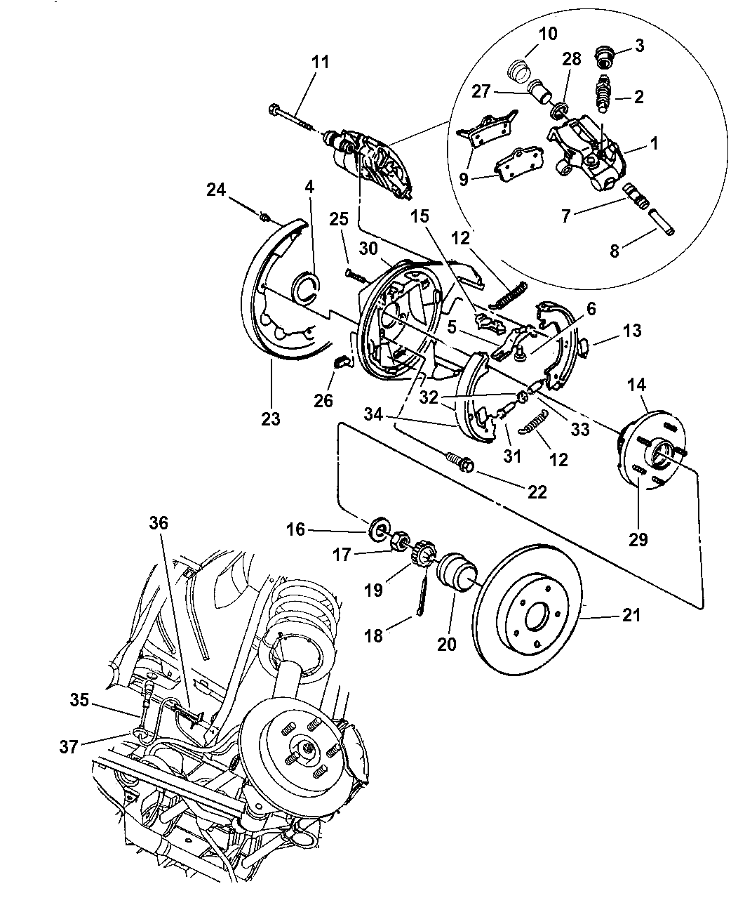 2000 Dodge Intrepid Brakes, Rear Disc - Mopar Parts Giant