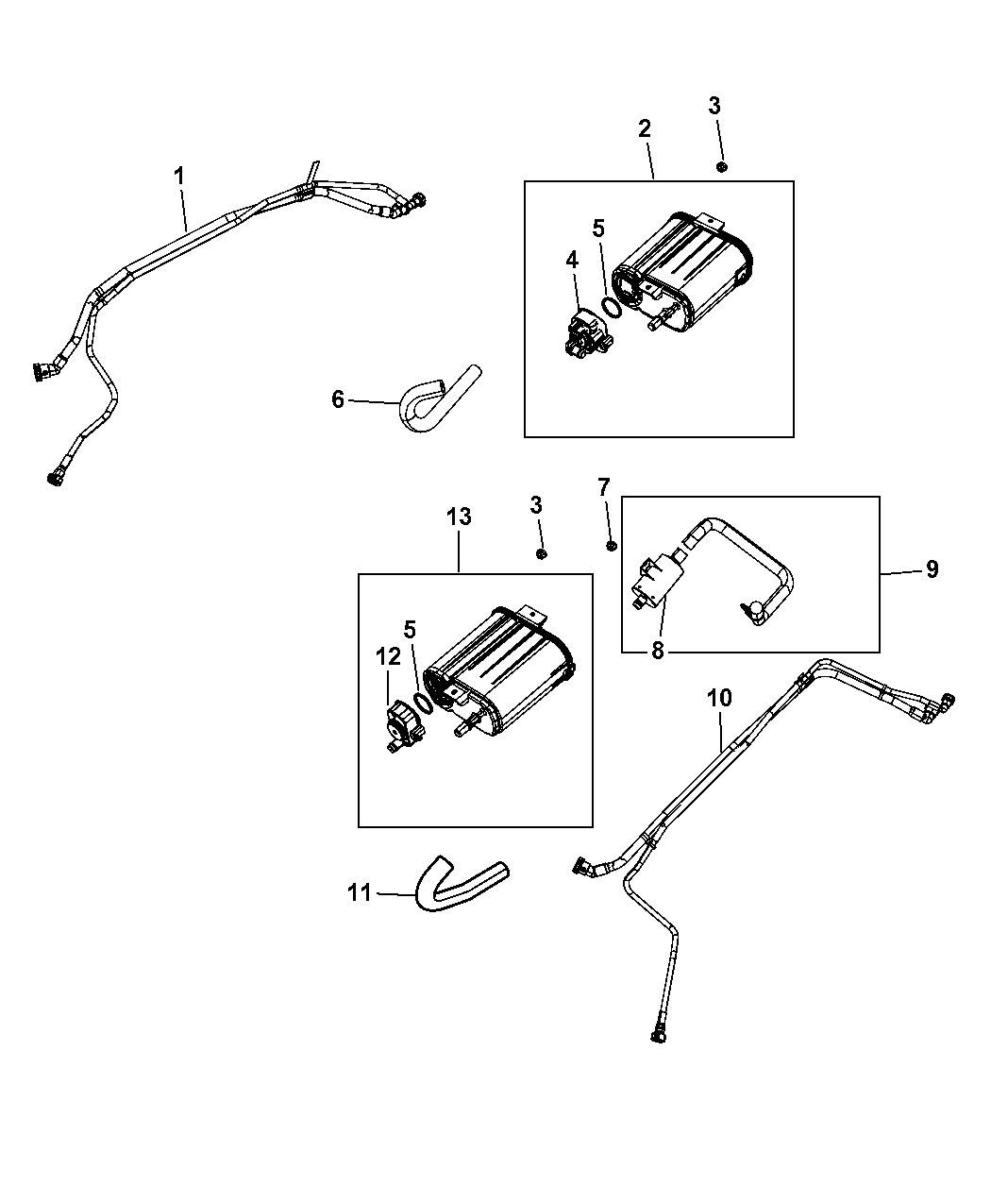 2012 Chrysler 200 Vapor Canister & Leak Detection Pump