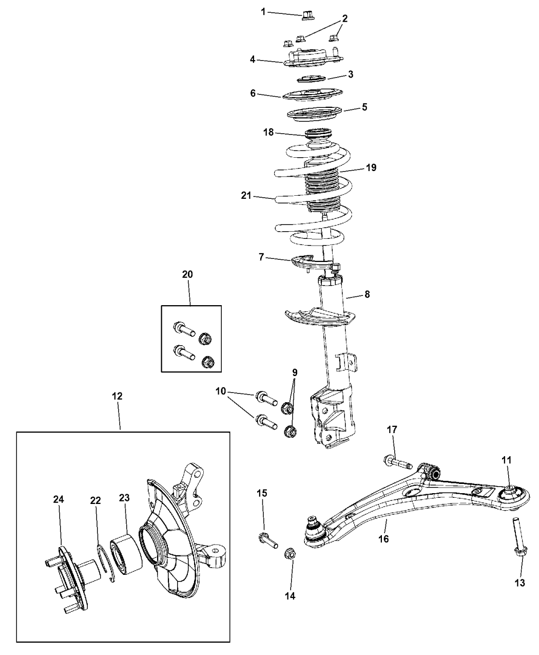 2012 Jeep Compass Suspension - Front - Mopar Parts Giant