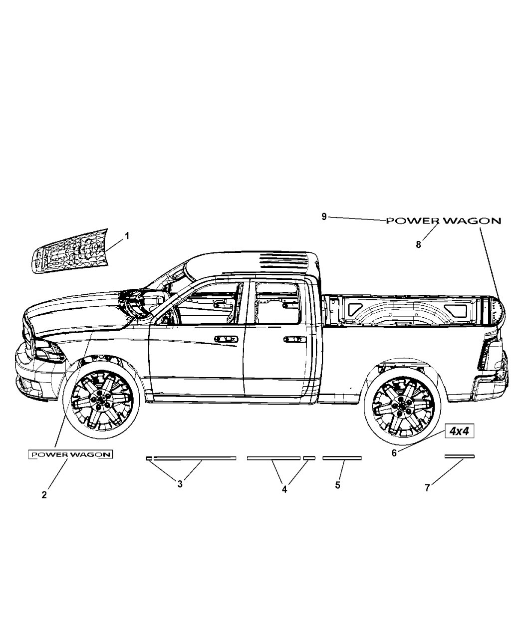 2015 Ram 2500 Decals & Nameplate Power Wagon - Mopar Parts Giant