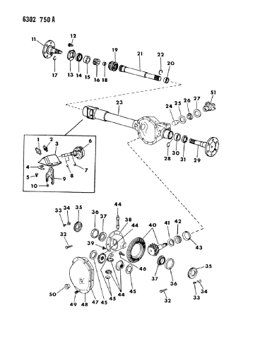 Axle, Front - 1987 Dodge Dakota