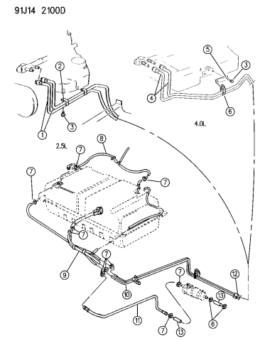 Fuel Lines - 1992 Jeep Comanche