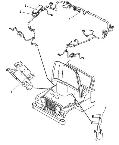 Wiring - Headlamp & Dash Panel - 2005 Jeep Wrangler