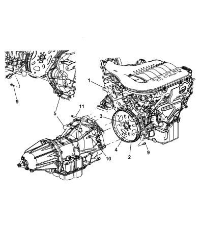 Mounting Transmission 2005 Chrysler 300