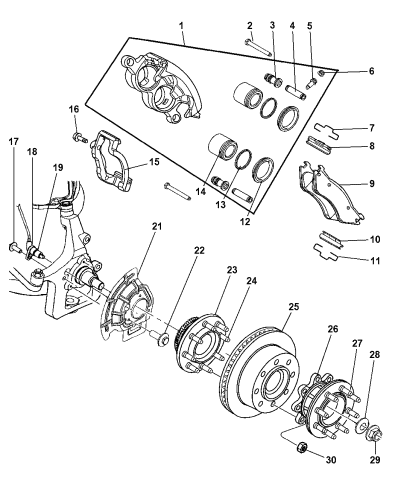 Front Brakes - 2000 Dodge Ram 2500 Regular Cab