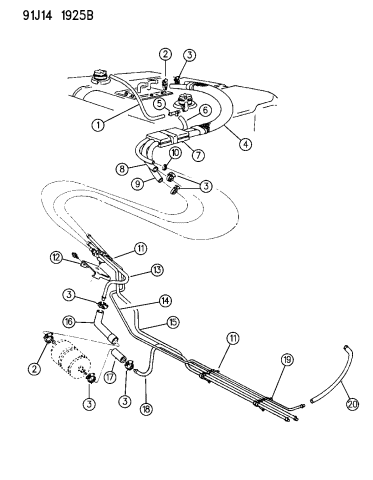 Fuel Line - 1993 Jeep Wrangler