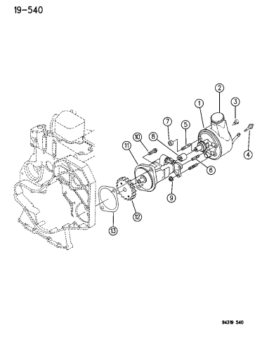 1996 Dodge Ram 2500 Power Steering Pump Attaching Parts