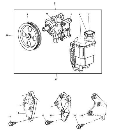 5073241aa Genuine Mopar Reservoir Power Steering Pump