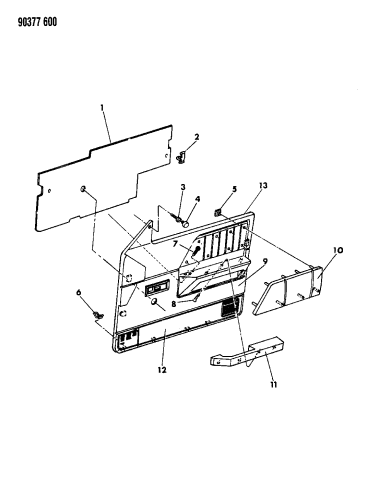 dodge dakota door panel