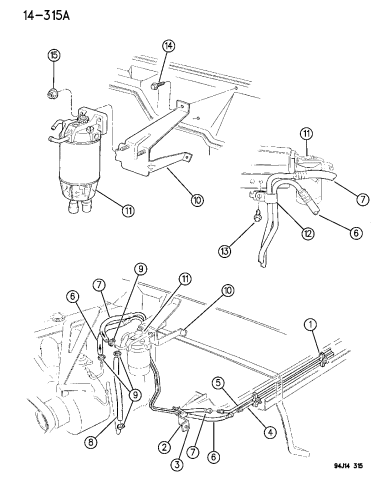 Fuel Lines, Front - 1995 Jeep Cherokee