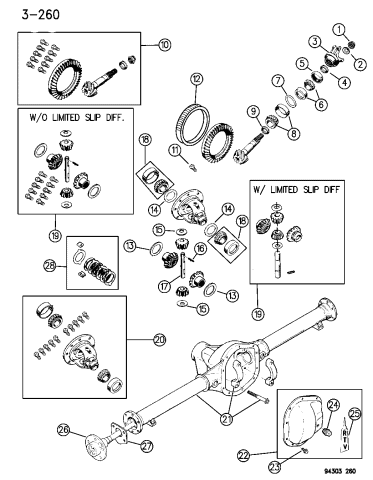 Axle, Rear, With Differential And Carrier - 1995 Dodge Ram 3500