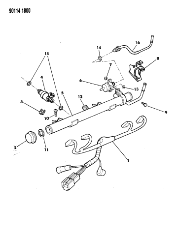 Fuel Rail & Related Parts - 1990 Dodge Grand Caravan