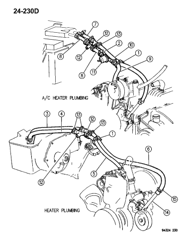 Plumbing - Heater - 1994 Dodge Ram Van