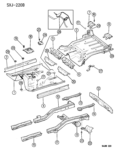 Pans, Floor - 1995 Jeep Cherokee