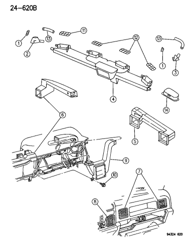 Air Ducts & Outlets - 1996 Dodge Ram 2500