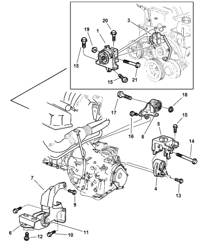 Engine Mounts - 2000 Dodge Grand Caravan