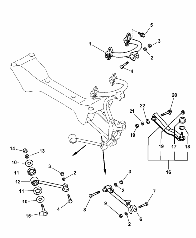 Rear Suspension Arm And Related Parts - 2001 Dodge Stratus Coupe