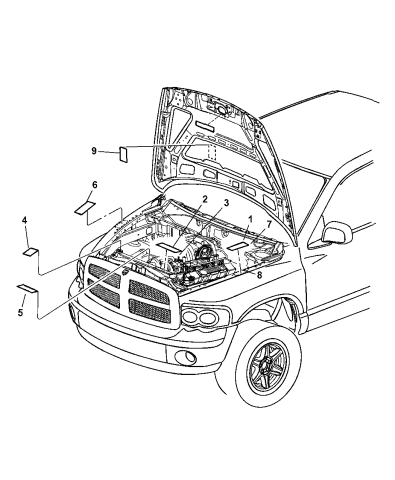 Engine Compartment 2007 Dodge Ram 1500