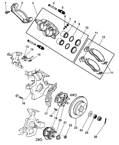 Front Brakes - 2004 Dodge Dakota