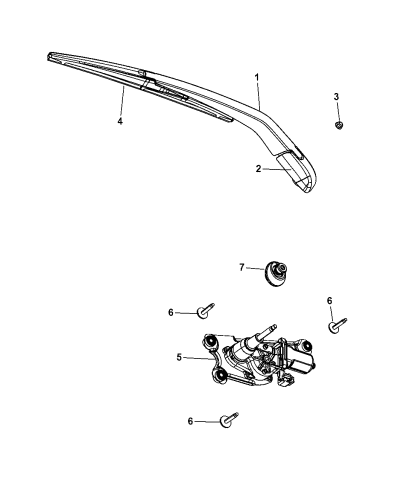 Rear Wiper System - 2013 Dodge Journey