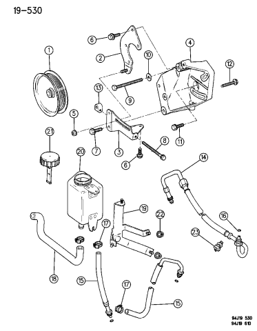 Pump Mounting - Power Steering - 1995 Jeep Wrangler