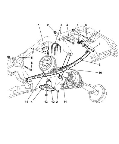 Suspension - Rear Leaf Spring & Shock Absorber - 2003 Dodge Durango