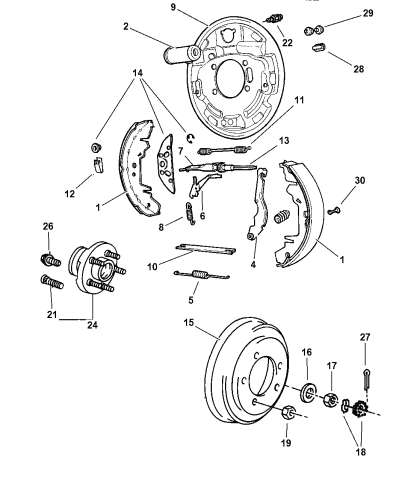 1999 Dodge Caravan Brakes Rear Drum Mopar Parts Giant