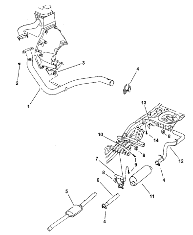 1999 Dodge Dakota Exhaust System Mopar Parts Giant