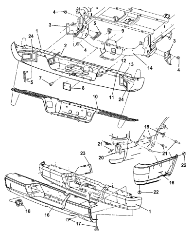 2005 dodge ram 1500 rear bumper parts