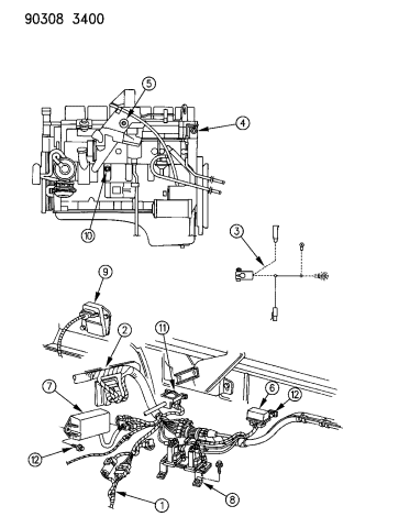 Wiring - Engine - Front End & Related Parts - 1991 Dodge D250