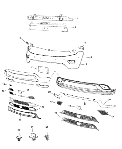 5rg10tzzaa Genuine Mopar Grille Fascia