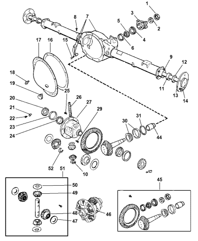 Axle, Rear, With Differential And Housing - 2000 Dodge Durango