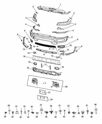 aa Genuine Mopar Clip Fascia