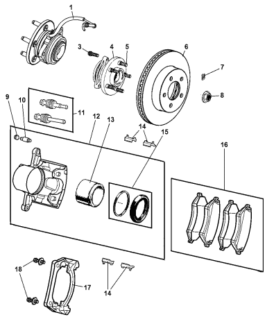 Front Brakes - 2007 Jeep Liberty