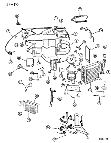 Air Conditioner & Heater Unit - 1996 Dodge Dakota