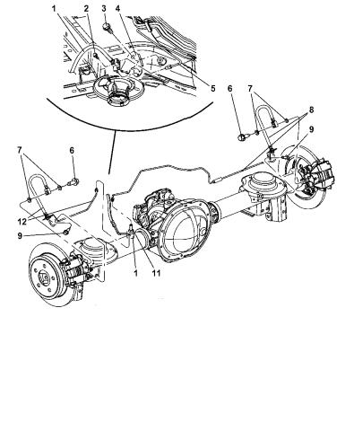 Brake Lines, Rear - 2006 Jeep Liberty