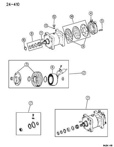 Compressor, Air Conditioning - 1994 Jeep Cherokee