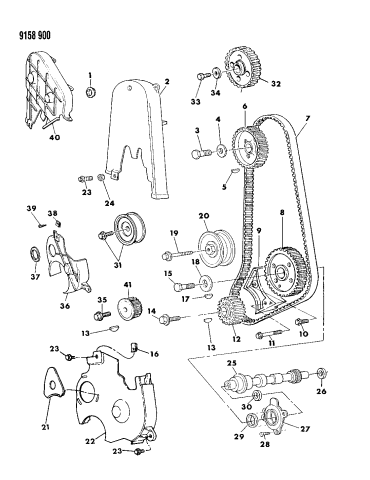 Timing Belt & Cover - 1989 Chrysler TC Maserati