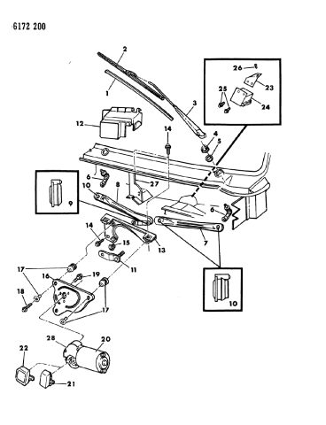 Windshield Wiper System - 1986 Dodge Charger