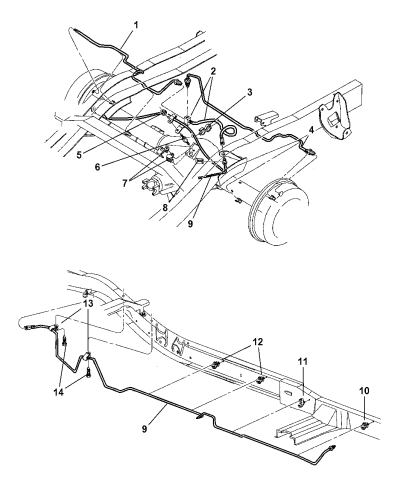 Lines & Hoses, Rear & Chassis - 1998 Dodge Dakota