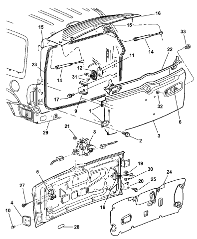 55360641AE - Genuine Mopar Tailgate Latch