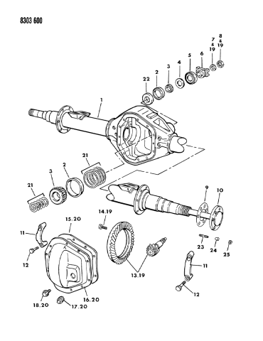 Axle, Rear - 1988 Dodge D250