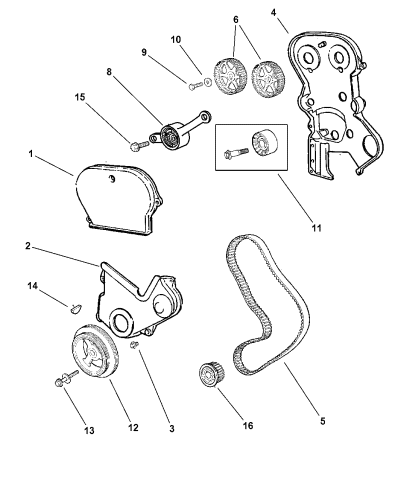 2000 Dodge Grand Caravan Timing Belt Chain Cover