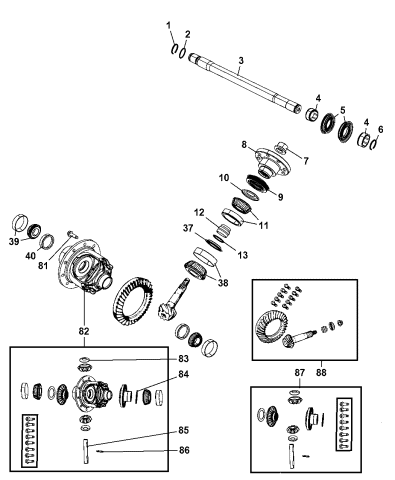 Differential Assembly, Front - 2008 Dodge Nitro