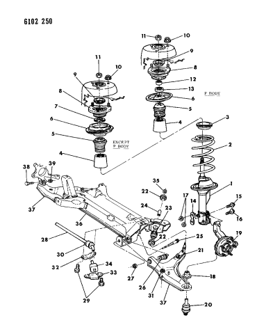 Suspension - Front - 1986 Chrysler LeBaron Base