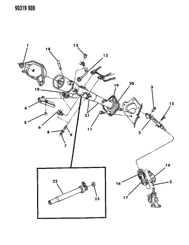 Column, Steering, Lower And Attaching Parts - 1990 Dodge Dakota