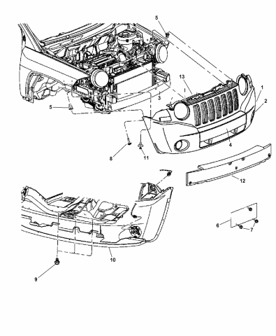 2008 Jeep Compass Fascia, Front - Mopar Parts Giant